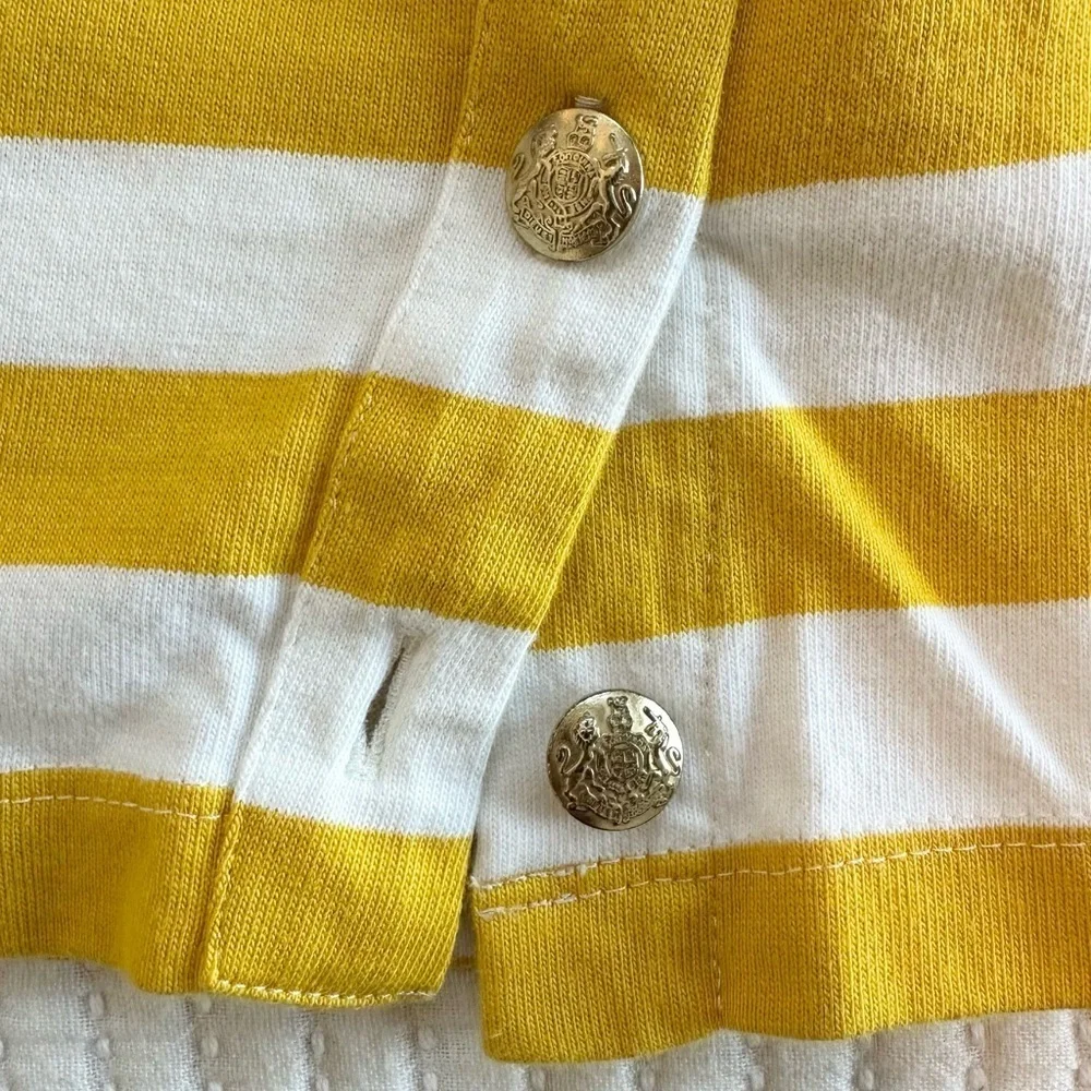 J. Crew Classic Striped Fisherman Long Sleeve Tee with Gold Buttons